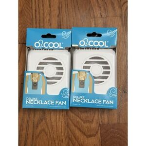 2-🆕 O2COOL Deluxe Necklace Fan 3 in 1 - Works As Necklace, Desk & Clip Fan